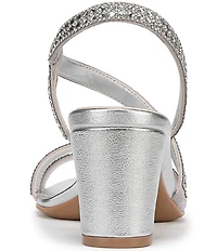 Naturalizer Vanessa Satin Strappy Crystal Detail Block Heel Evening Dress Sandals