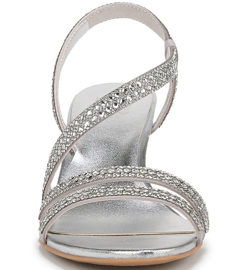 Naturalizer Vanessa Satin Strappy Crystal Detail Block Heel Evening Dress Sandals