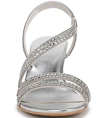 Naturalizer Vanessa Satin Strappy Crystal Detail Block Heel Evening Dress Sandals