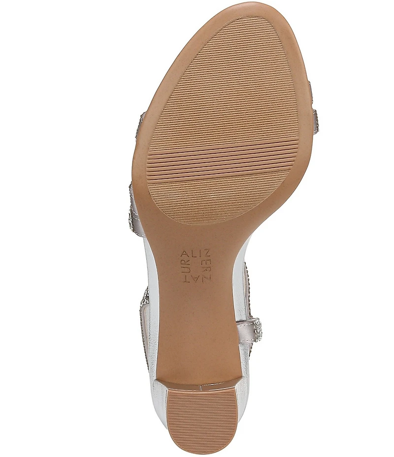 Naturalizer Vanessa Satin Strappy Crystal Detail Block Heel Evening Dress Sandals