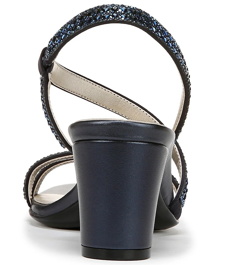 Naturalizer Vanessa Satin Strappy Crystal Detail Block Heel Evening Dress Sandals