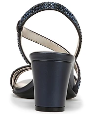 Naturalizer Vanessa Satin Strappy Crystal Detail Block Heel Evening Dress Sandals