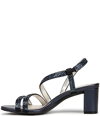 Naturalizer Vanessa Satin Strappy Crystal Detail Block Heel Evening Dress Sandals