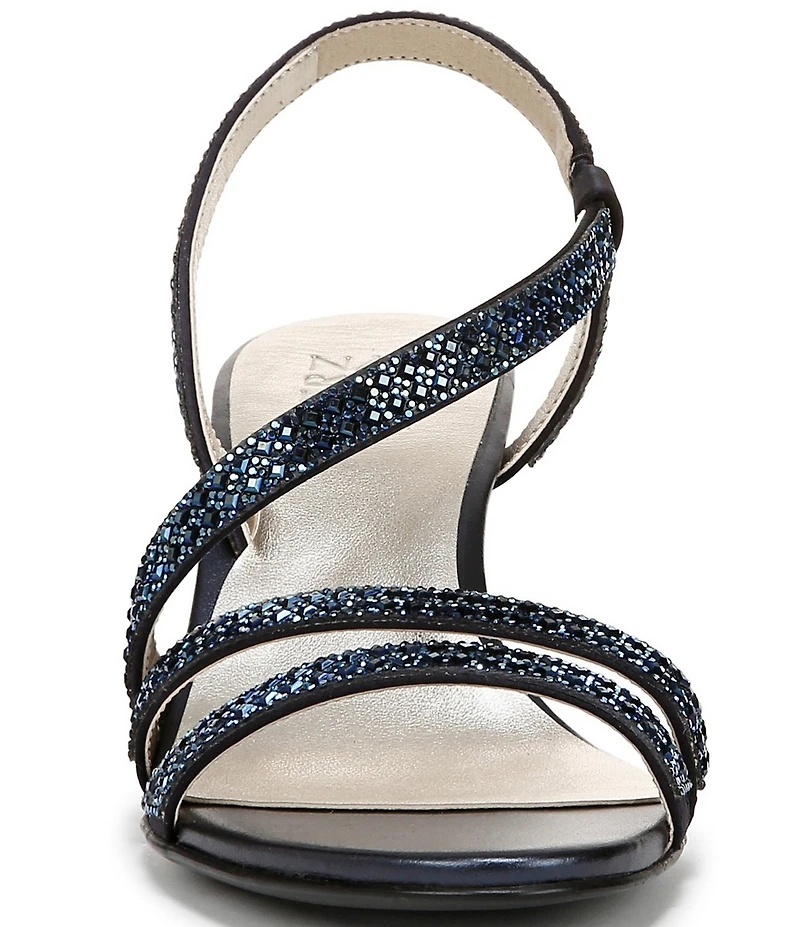 Naturalizer Vanessa Satin Strappy Crystal Detail Block Heel Evening Dress Sandals