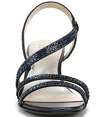 Naturalizer Vanessa Satin Strappy Crystal Detail Block Heel Evening Dress Sandals