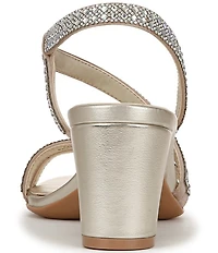 Naturalizer Vanessa Satin Strappy Crystal Detail Block Heel Evening Dress Sandals