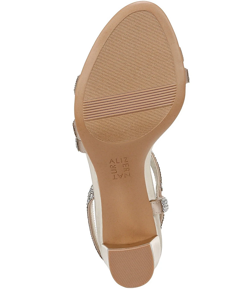 Naturalizer Vanessa Satin Strappy Crystal Detail Block Heel Evening Dress Sandals
