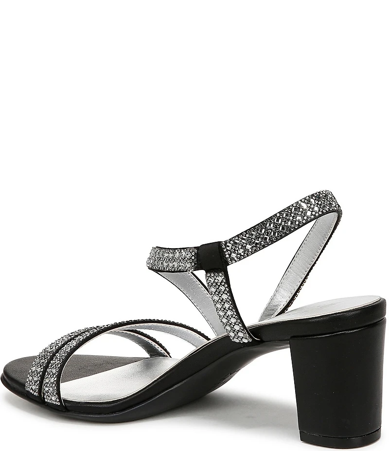 Naturalizer Vanessa Satin Strappy Crystal Detail Block Heel Evening Dress Sandals