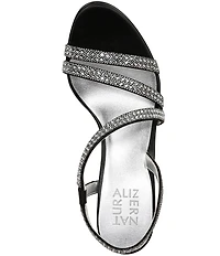 Naturalizer Vanessa Satin Strappy Crystal Detail Block Heel Evening Dress Sandals