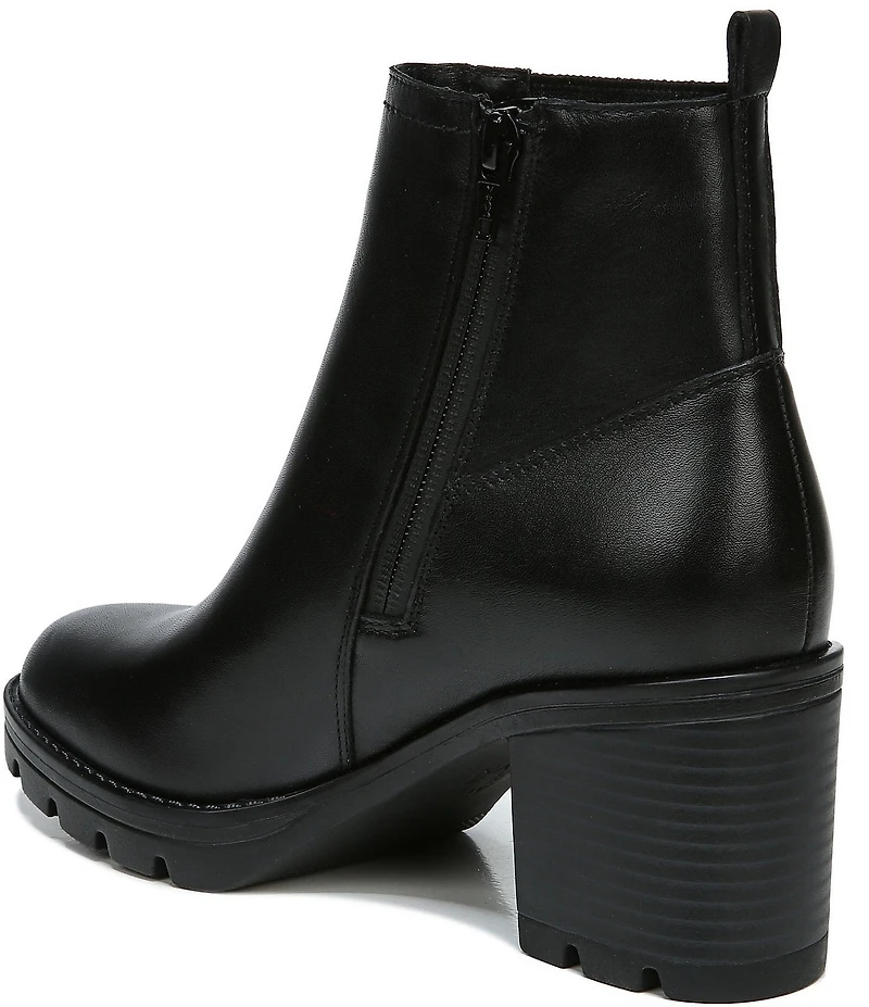 Naturalizer Verney Weatherproof Leather Block Heel Chunky Lug Sole Chelsea Platform Booties