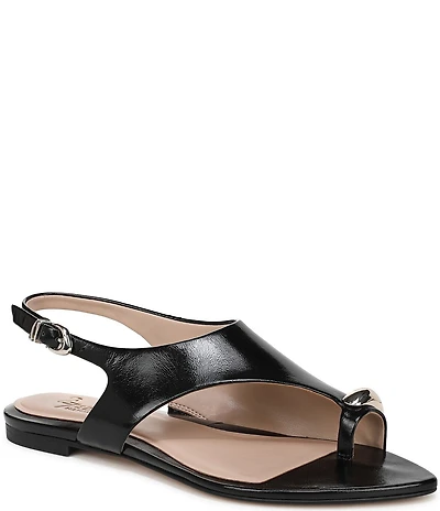 Naturalizer Via Leather Hardware Toe Thong Sandals