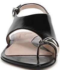 Naturalizer Via Leather Hardware Toe Thong Sandals