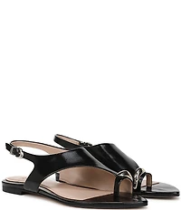 Naturalizer Via Leather Hardware Toe Thong Sandals