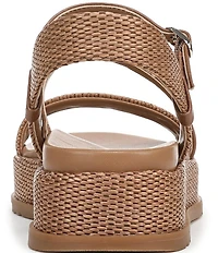 Naturalizer Zayda Leather and Raffia Strappy Platform Sandals