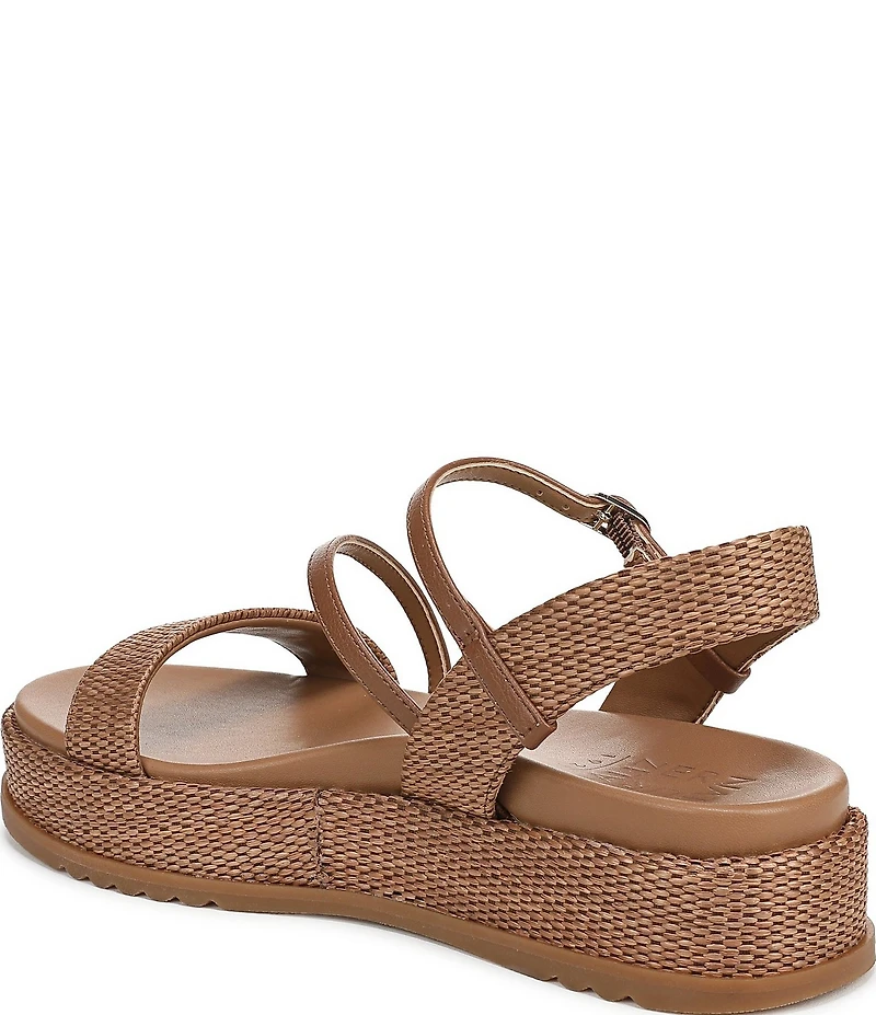 Naturalizer Zayda Leather and Raffia Strappy Platform Sandals