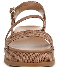 Naturalizer Zayda Leather and Raffia Strappy Platform Sandals