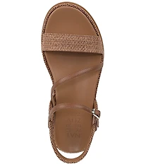 Naturalizer Zayda Leather and Raffia Strappy Platform Sandals