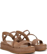 Naturalizer Zayda Leather and Raffia Strappy Platform Sandals