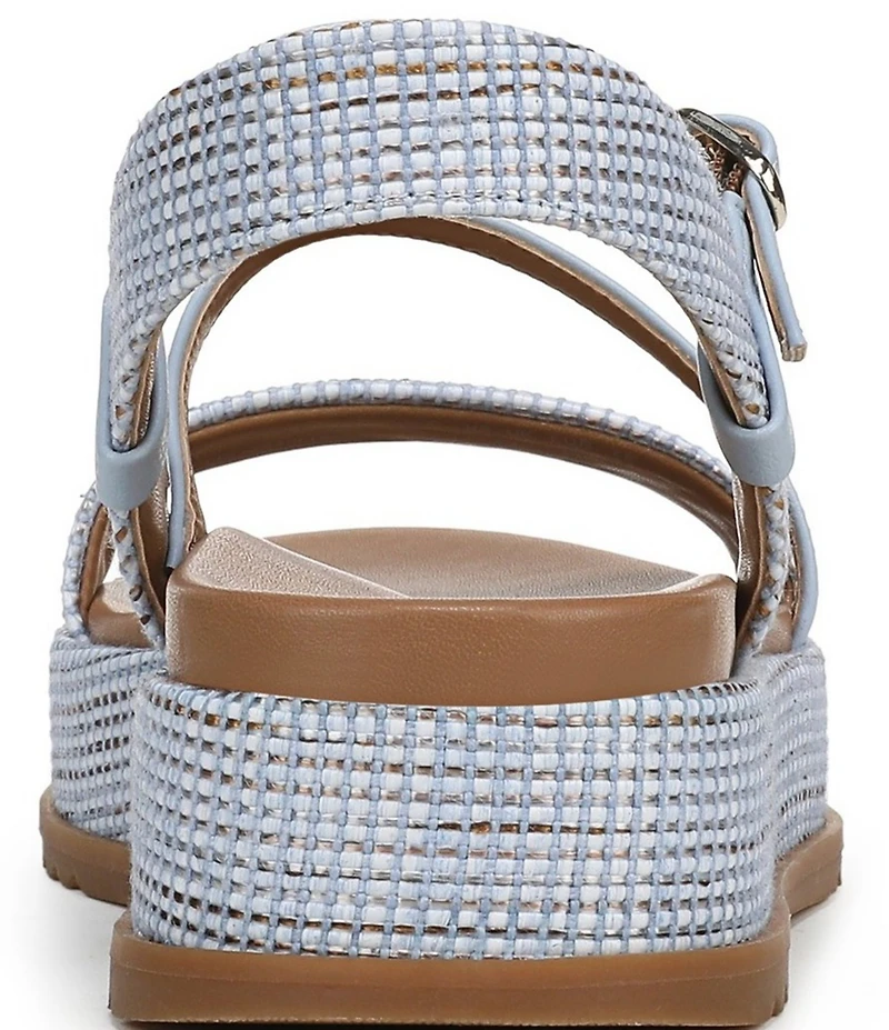 Naturalizer Zayda Leather and Raffia Strappy Platform Sandals