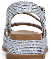 Naturalizer Zayda Leather and Raffia Strappy Platform Sandals