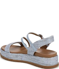 Naturalizer Zayda Leather and Raffia Strappy Platform Sandals