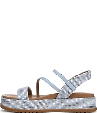 Naturalizer Zayda Leather and Raffia Strappy Platform Sandals
