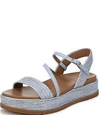 Naturalizer Zayda Leather and Raffia Strappy Platform Sandals