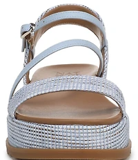 Naturalizer Zayda Leather and Raffia Strappy Platform Sandals