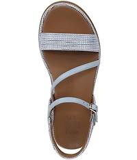 Naturalizer Zayda Leather and Raffia Strappy Platform Sandals