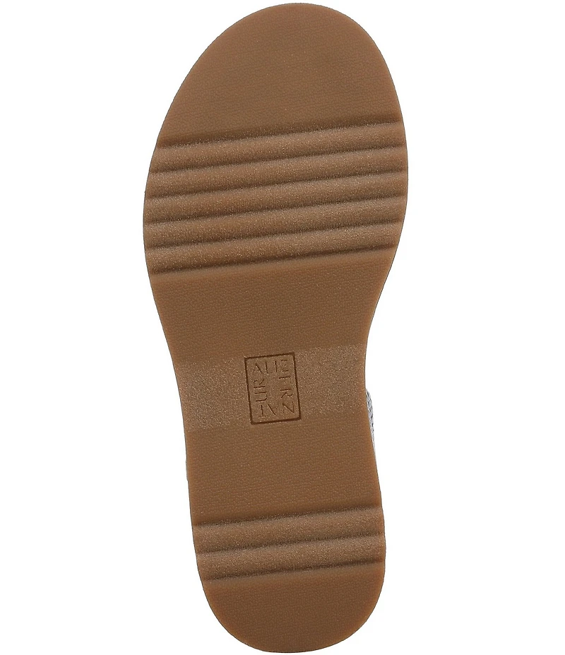 Naturalizer Zayda Leather and Raffia Strappy Platform Sandals