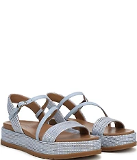 Naturalizer Zayda Leather and Raffia Strappy Platform Sandals