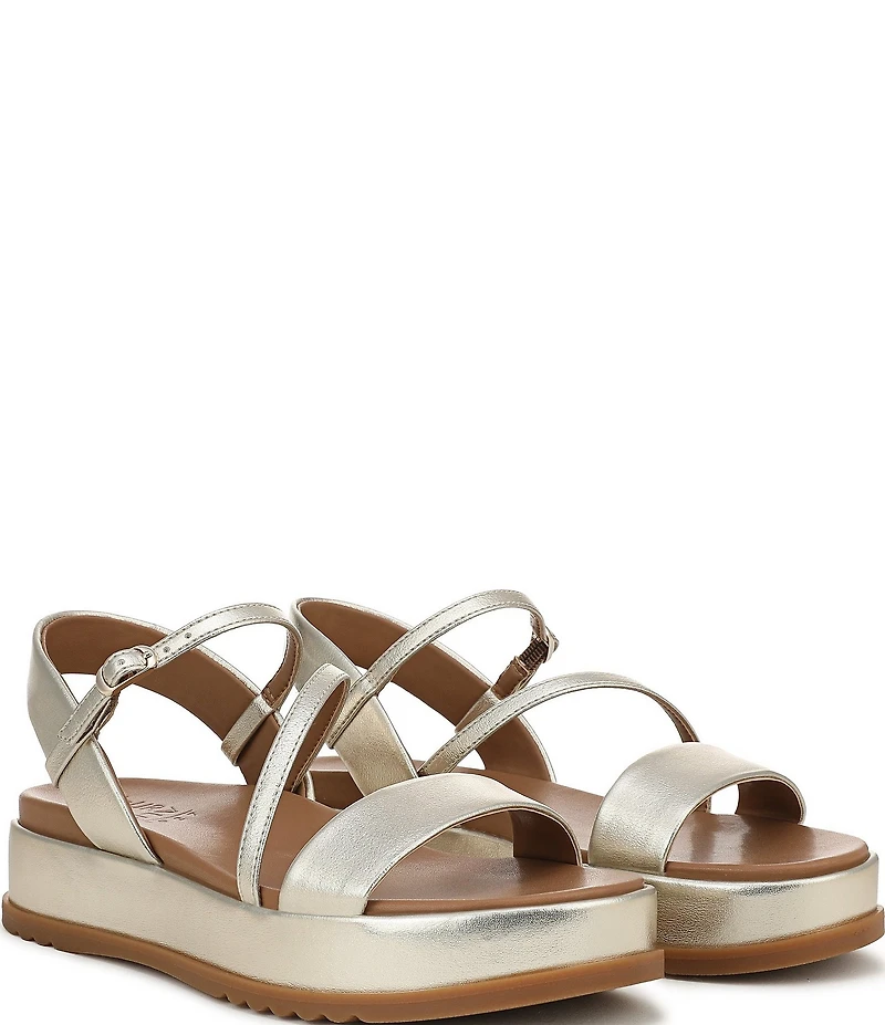 Naturalizer Zayda Leather Strappy Platform Sandals