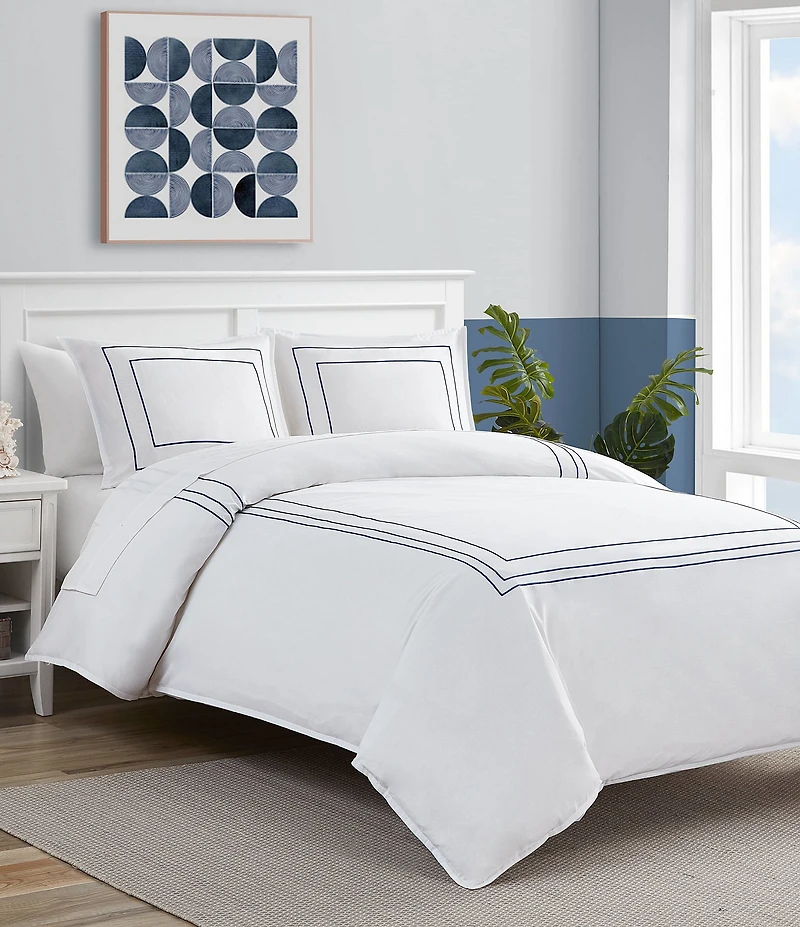Nautica Alden White Duvet Cover Mini Set