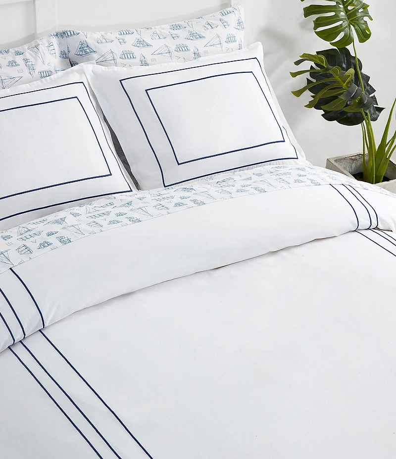 Nautica Alden White Duvet Cover Mini Set
