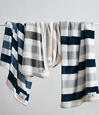 Nautica Awning Striped Flannel Throw
