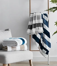 Nautica Awning Striped Flannel Throw