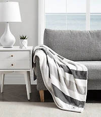 Nautica Awning Striped Flannel Throw