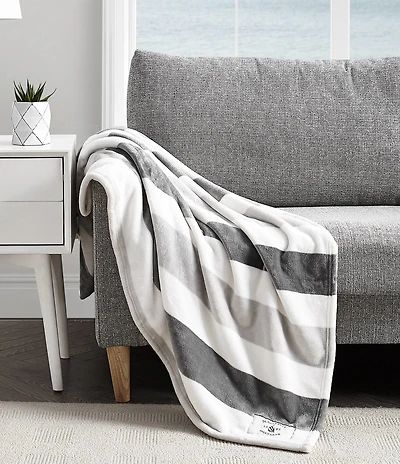 Nautica Awning Striped Flannel Throw
