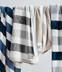 Nautica Awning Striped Flannel Throw
