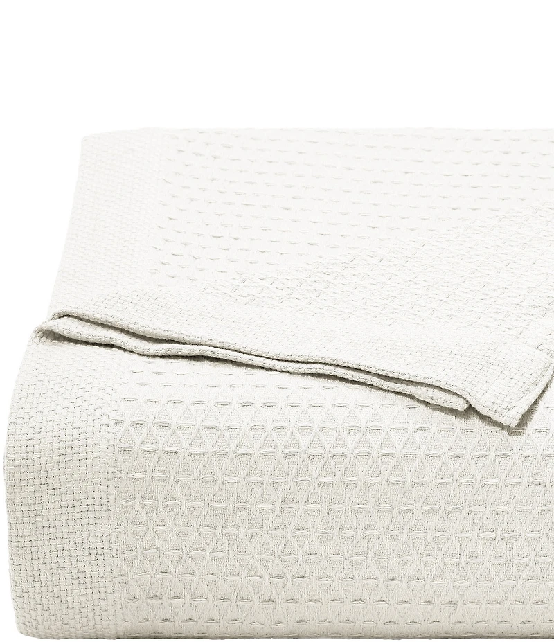 Nautica Baird Diamond Knit Solid Cotton Bed Blanket