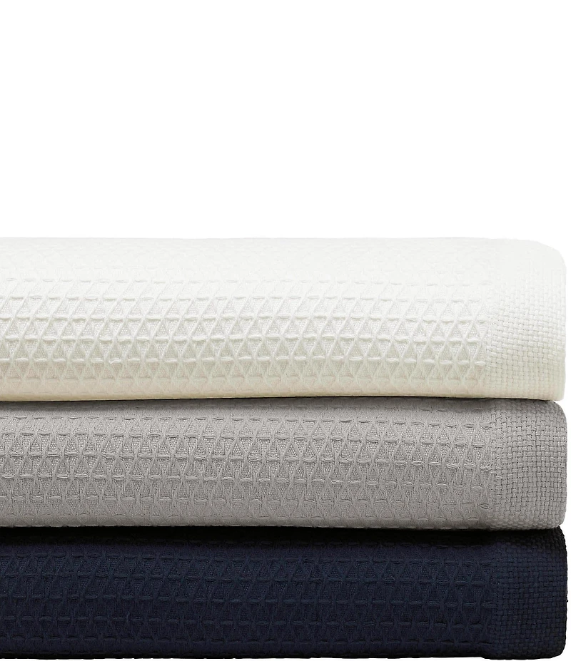 Nautica Baird Diamond Knit Solid Cotton Bed Blanket