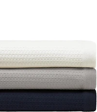 Nautica Baird Diamond Knit Solid Cotton Bed Blanket