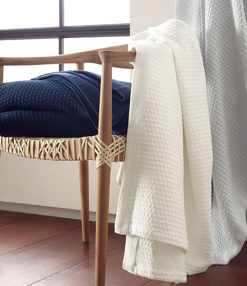 Nautica Baird Diamond Knit Solid Cotton Bed Blanket