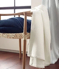 Nautica Baird Diamond Knit Solid Cotton Bed Blanket