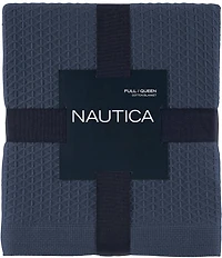 Nautica Baird Diamond Knit Solid Cotton Bed Blanket