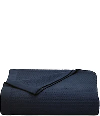 Nautica Baird Diamond Knit Solid Cotton Bed Blanket