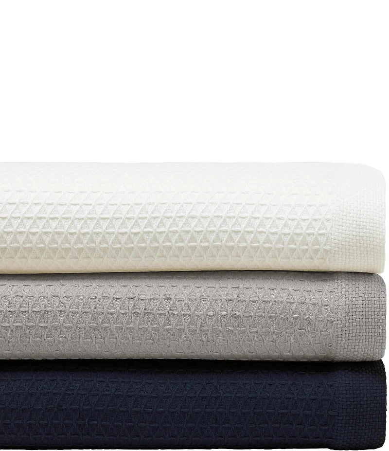 Nautica Baird Diamond Knit Solid Cotton Bed Blanket