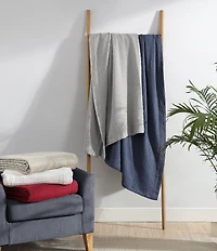 Nautica Baird Diamond Knit Solid Cotton Bed Blanket