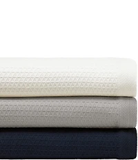 Nautica Baird Diamond Knit Solid Cotton Bed Blanket