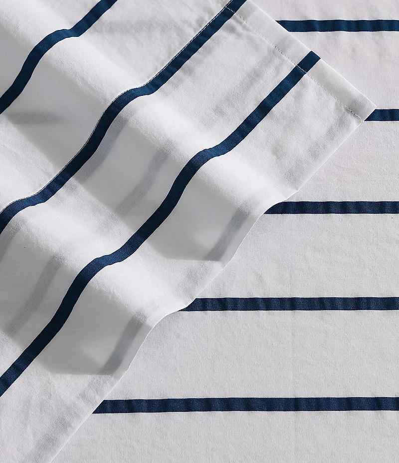 Nautica Brenton Striped Cotton Percale Sheet Set